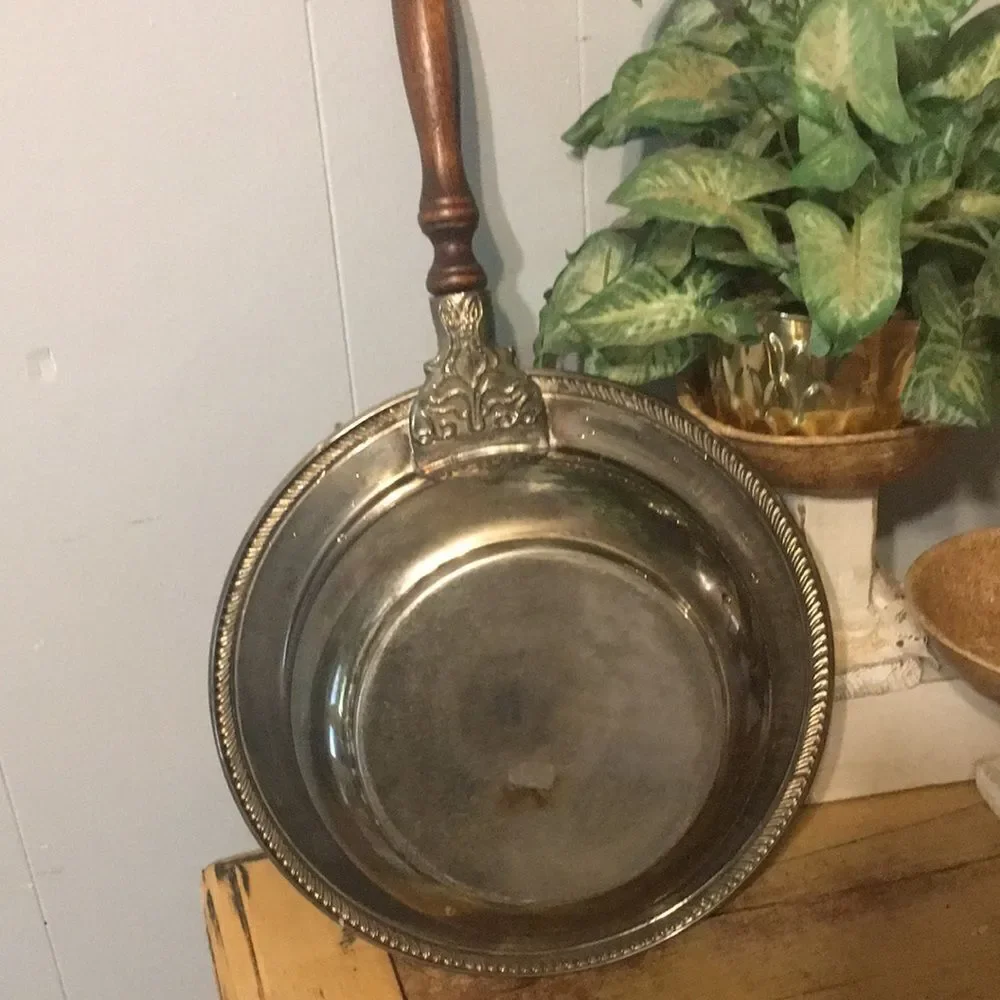 Vintage silver plated frying pan
